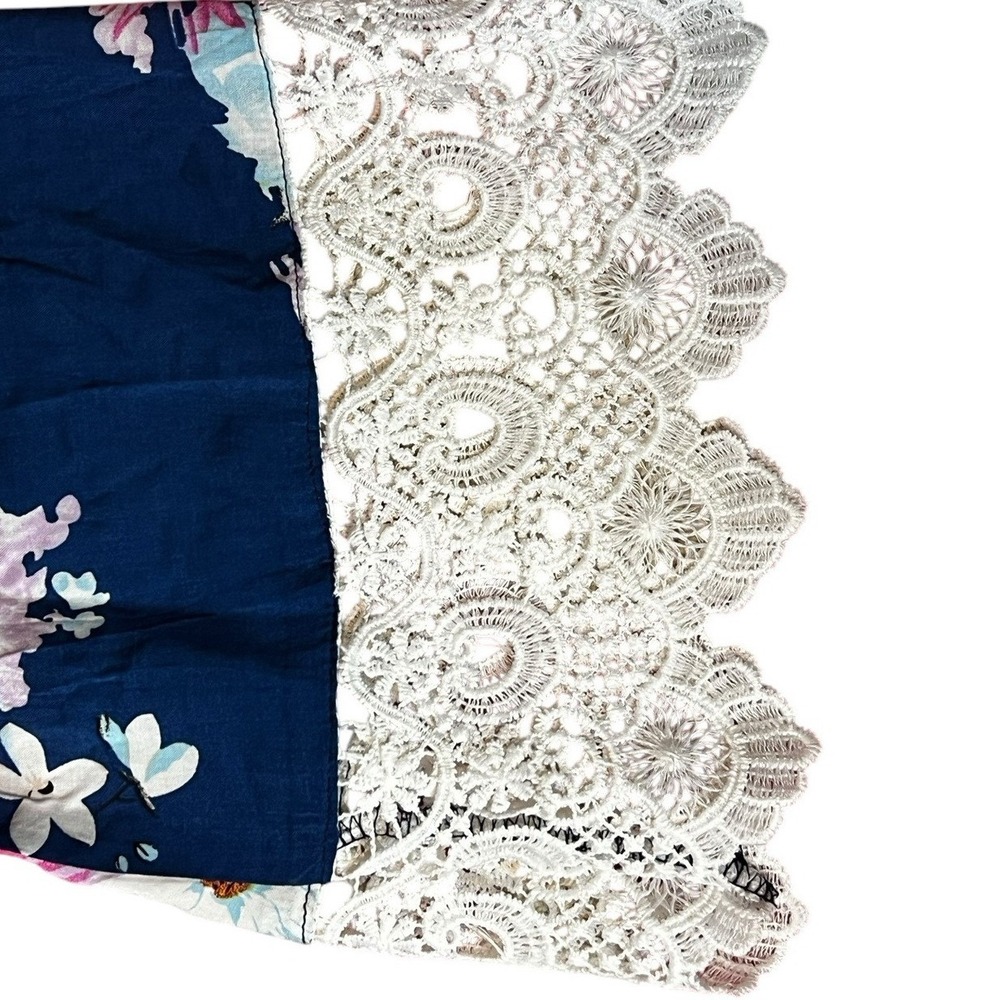 Davi & Dani Blue Floral Lace Dress Lightweight US Woman Size Large‎ - Picture 9 of 12